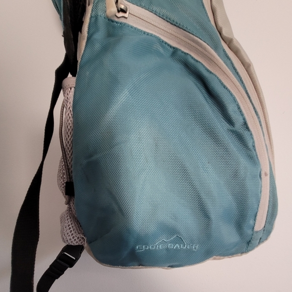 Eddie Bauer Sling Back Backpack Aqua Blue and Gray - Picture 3 of 3